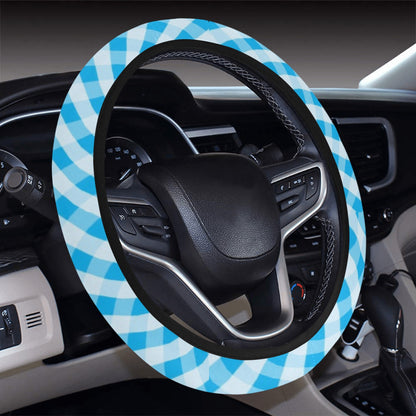 Gingham Print Design LKS401 Steering Wheel Cover with Elastic Edge