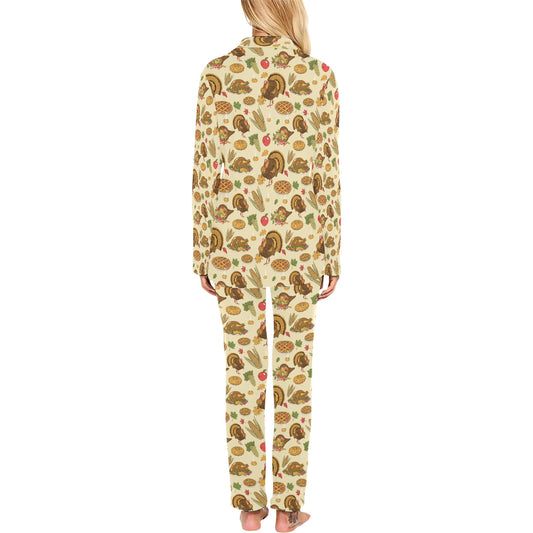 Thanksgiving Print Design LKS302 Women's Long Pajama Set