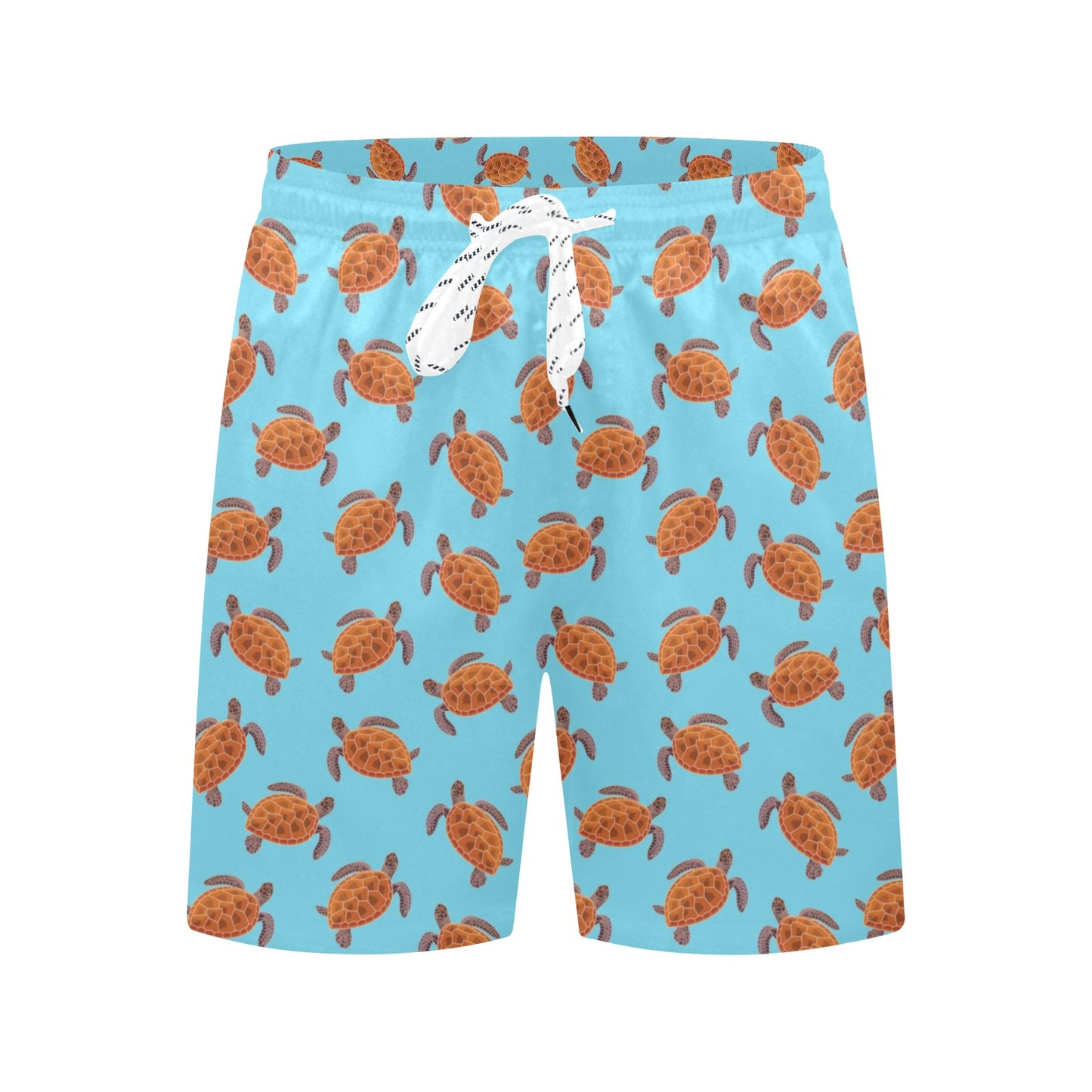 Brow Sea Turtle Print Pattern Men's Swim Trunks Beach Shorts
