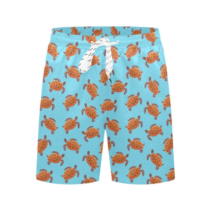 Brow Sea Turtle Print Pattern Men's Swim Trunks Beach Shorts