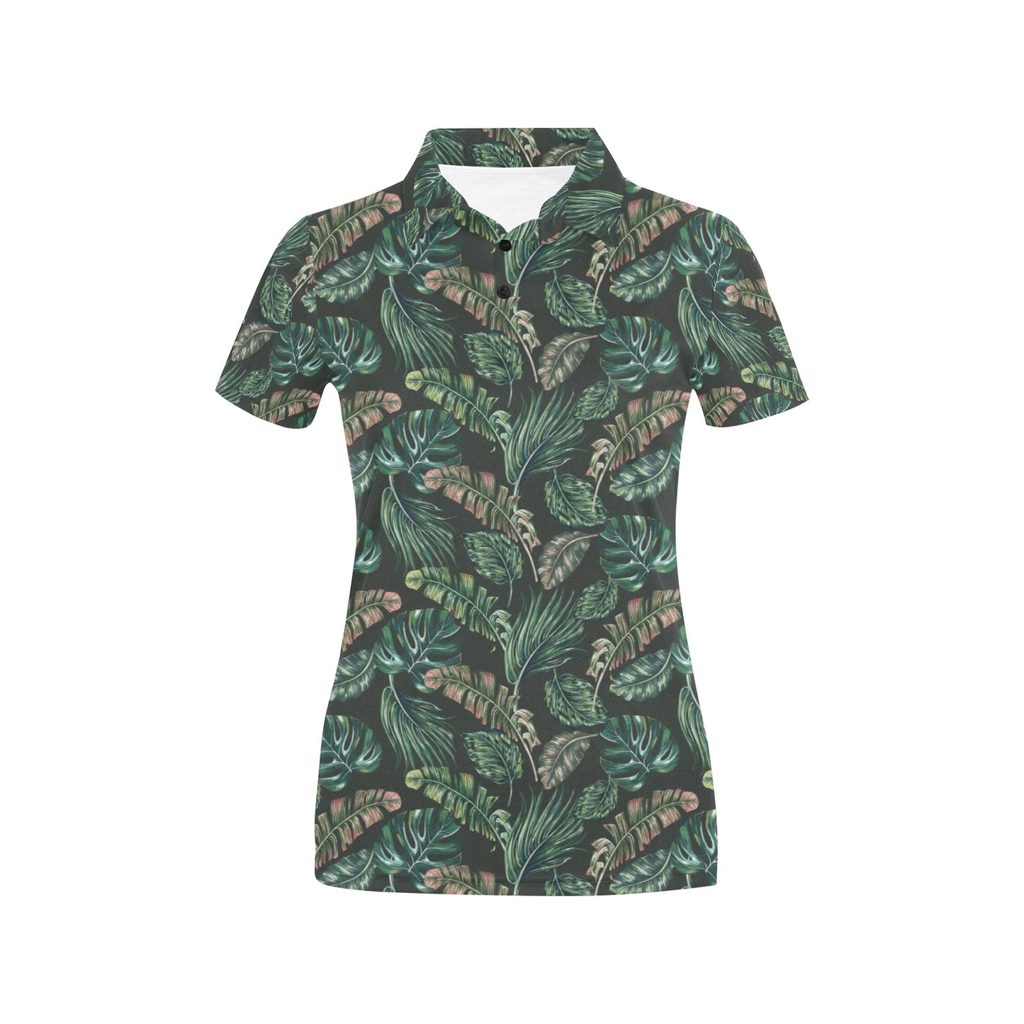 Banana Leaf Pattern Print Design 05 Women's Polo Shirt