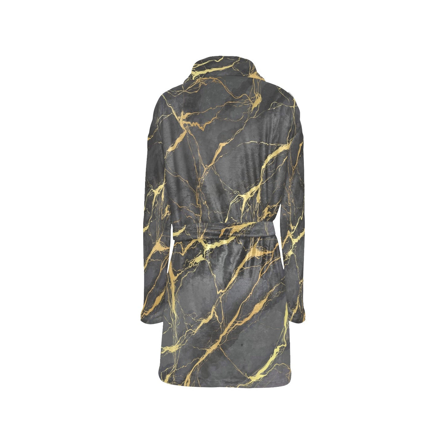 Marble Pattern Print Design 02 Women's Fleece Robe
