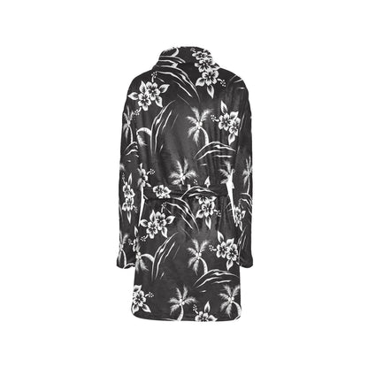 Palm Tree Pattern Print Design PT02 Women's Fleece Robe