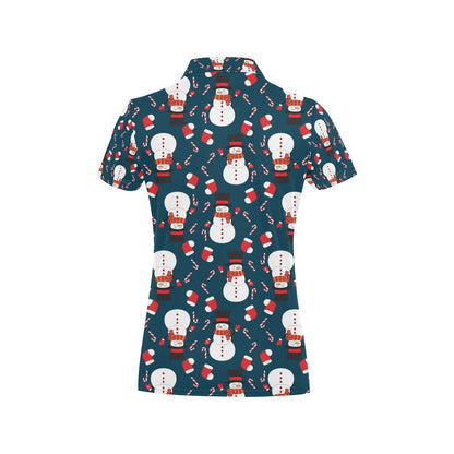Snowman Print Design LKS301 Women's Polo Shirt