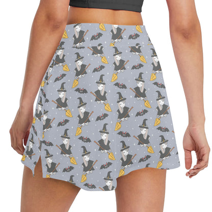 Witch Print Design LKS307 17" Golf & Pickleball Skort with Pockets
