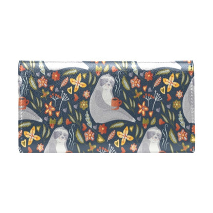Sloth Print Design LKS303 Women's Trifold Wallet