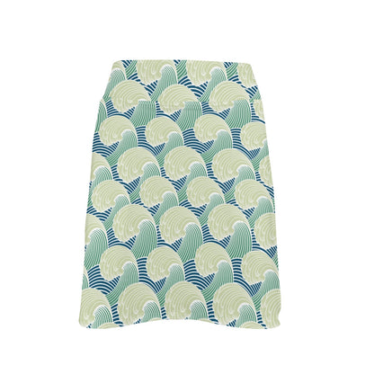 Wave Japan Style Print Design LKS302 17" Golf & Pickleball Skort with Pockets