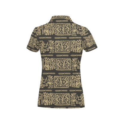 Mayan Pattern Print Design 02 Women's Polo Shirt