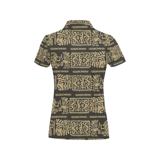 Mayan Pattern Print Design 02 Women's Polo Shirt