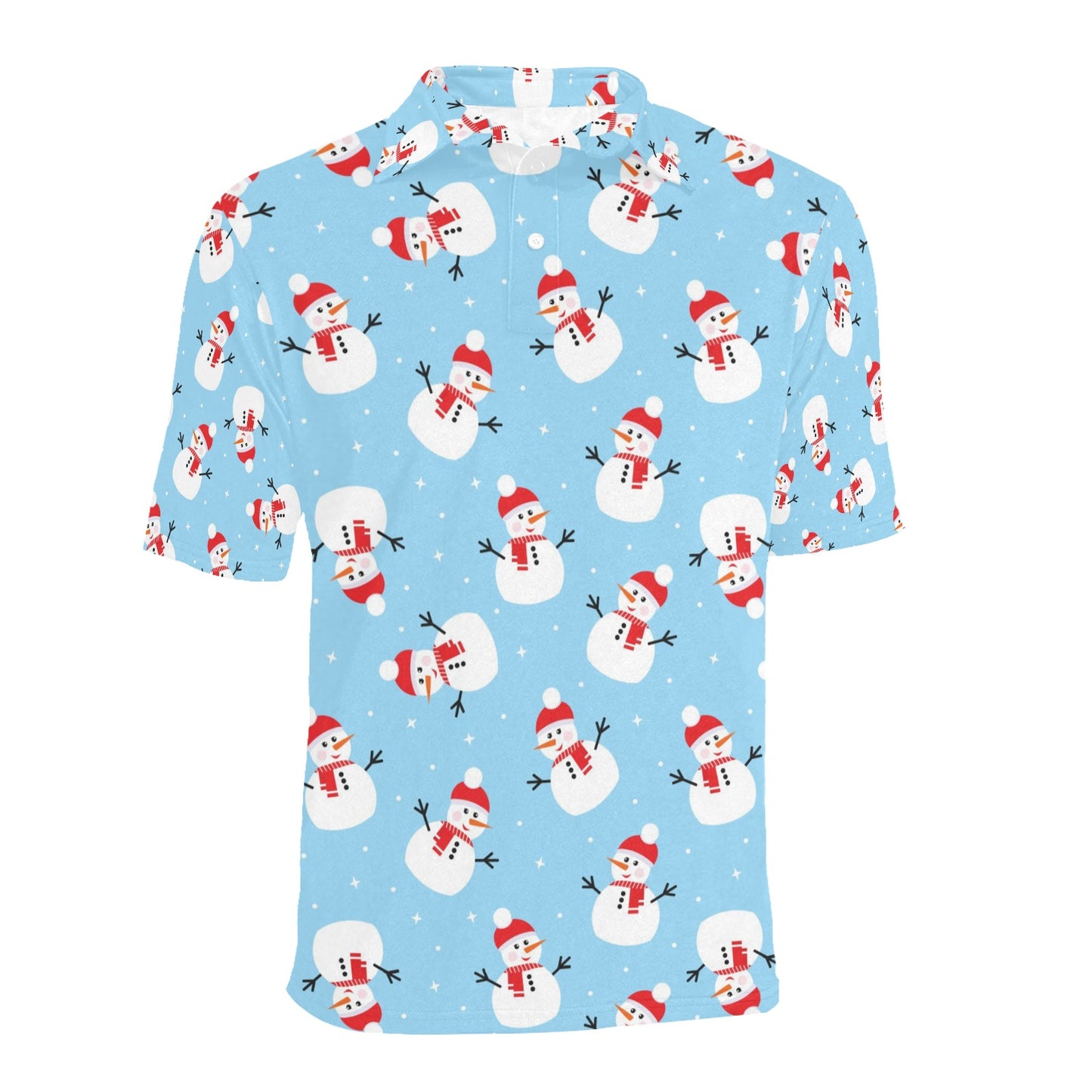 Snowman Print Design LKS305 Men Polo Shirt