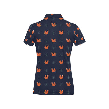 Squirrel Print Design LKS303 Women's Polo Shirt