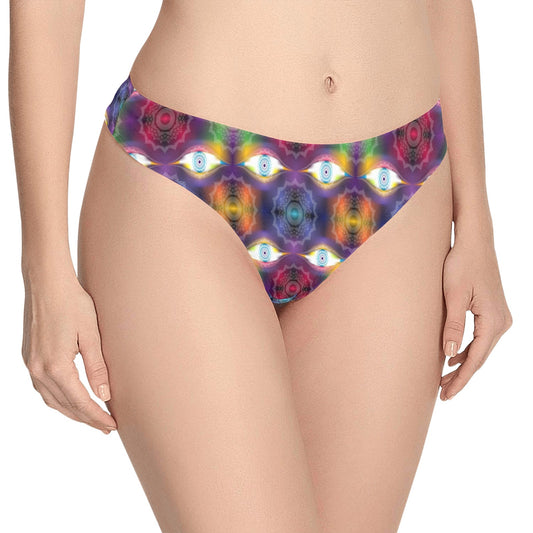 Chakra Eye Print Pattern Women's Thongs