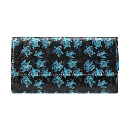 Tribal Turtle Polynesian Themed Design Women's Trifold Wallet