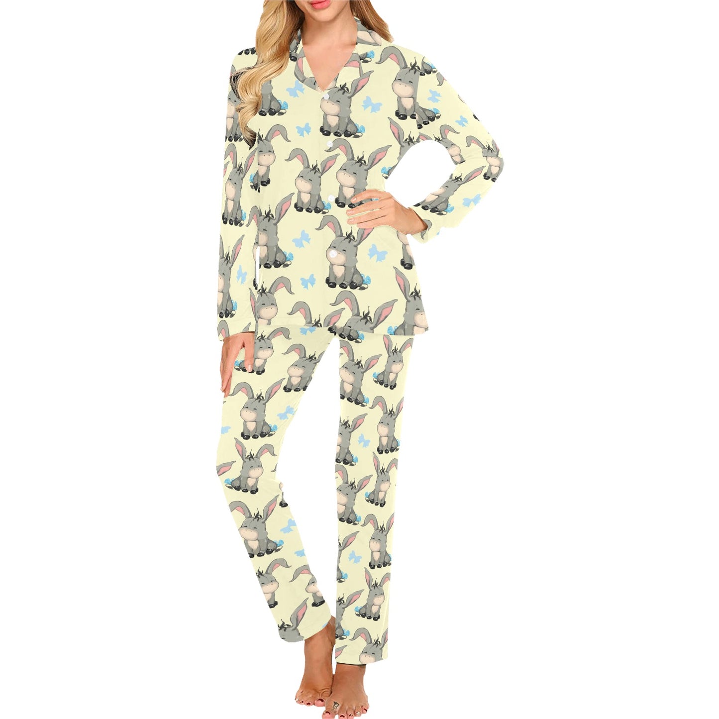 Donkey Baby Pattern Print Design 02 Women's Long Pajama Set