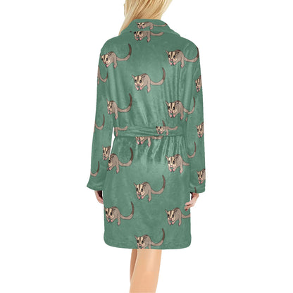 Sugar Glider Pattern Print Design 01 Women's Fleece Robe