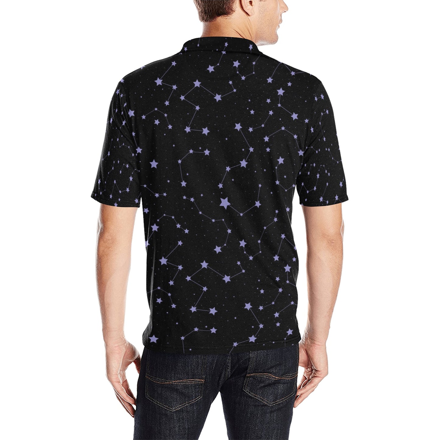 Star Print Design LKS303 Men Polo Shirt