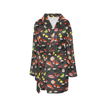 Sushi Design Print Women's Fleece Robe