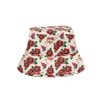 Tattoo Rose Print Design LKS302 Unisex Bucket Hat