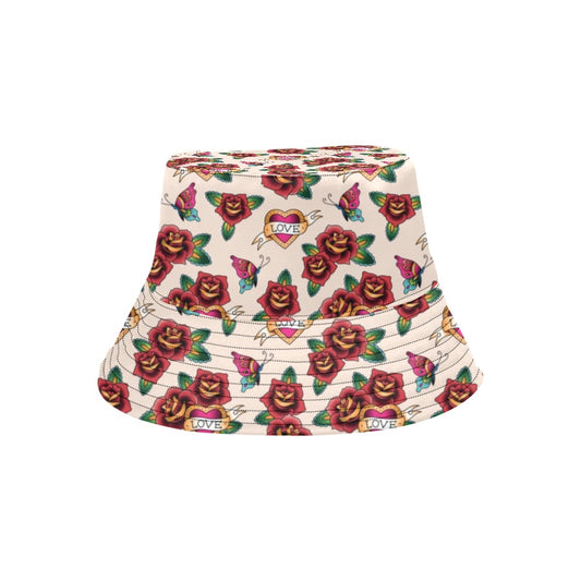 Tattoo Rose Print Design LKS302 Unisex Bucket Hat