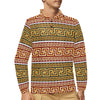 Ancient Greek Pattern Print Design LKS302 Long Sleeve Polo Shirt For Men's