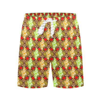 African Classic Print Pattern Men's Swim Trunks Beach Shorts
