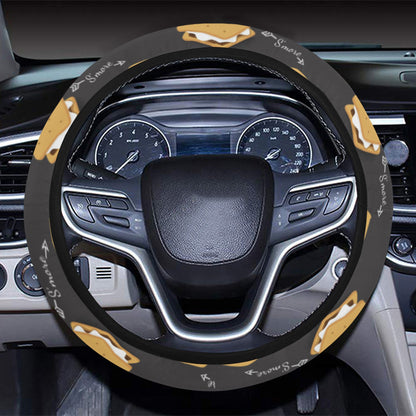 S_Mores Print Design LKS301 Steering Wheel Cover with Elastic Edge