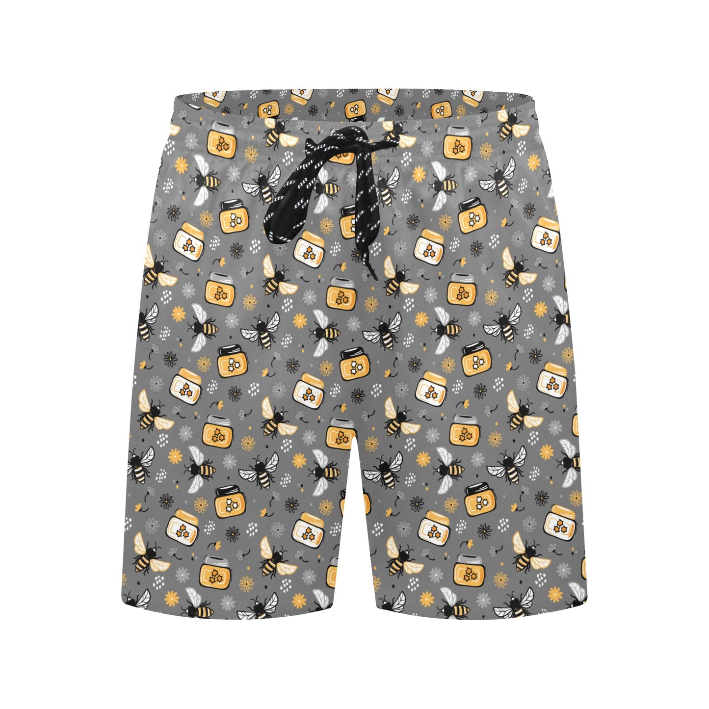 Honey Bee Print Design LKS301 Men's Swim Trunks Beach Shorts