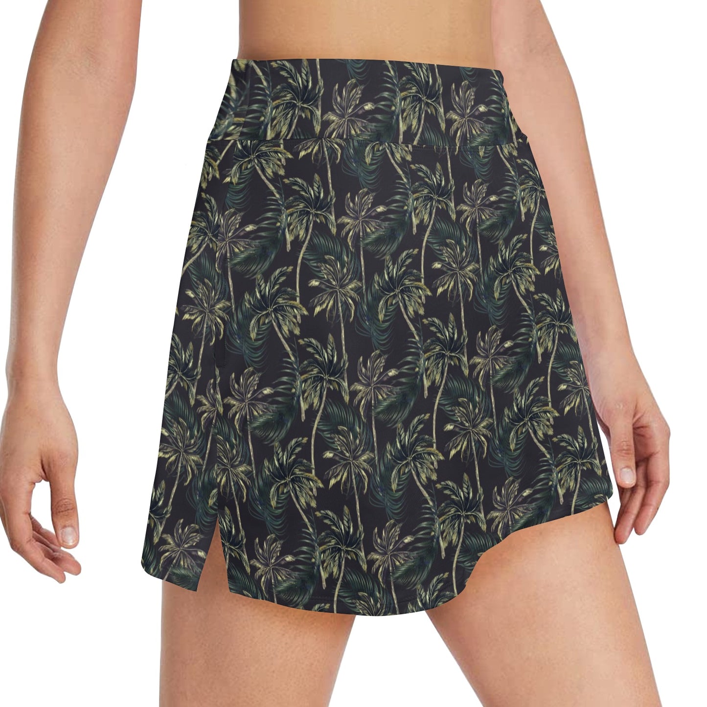 Palm Tree Background Design Print 17" Golf & Pickleball Skort with Pockets