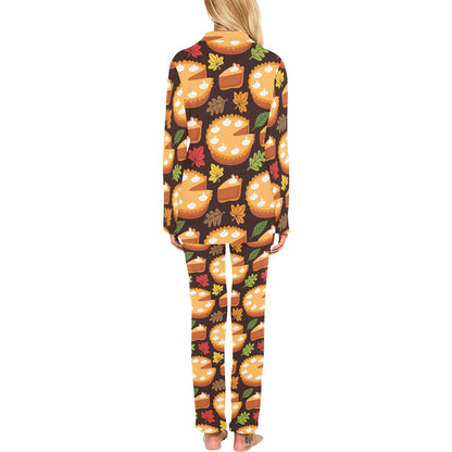 Pie Pattern Print Design A03 Women's Long Pajama Set