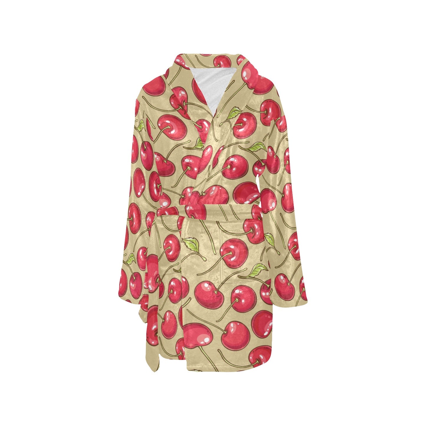 Cherry Pattern Print Design CH05 Women's Fleece Robe