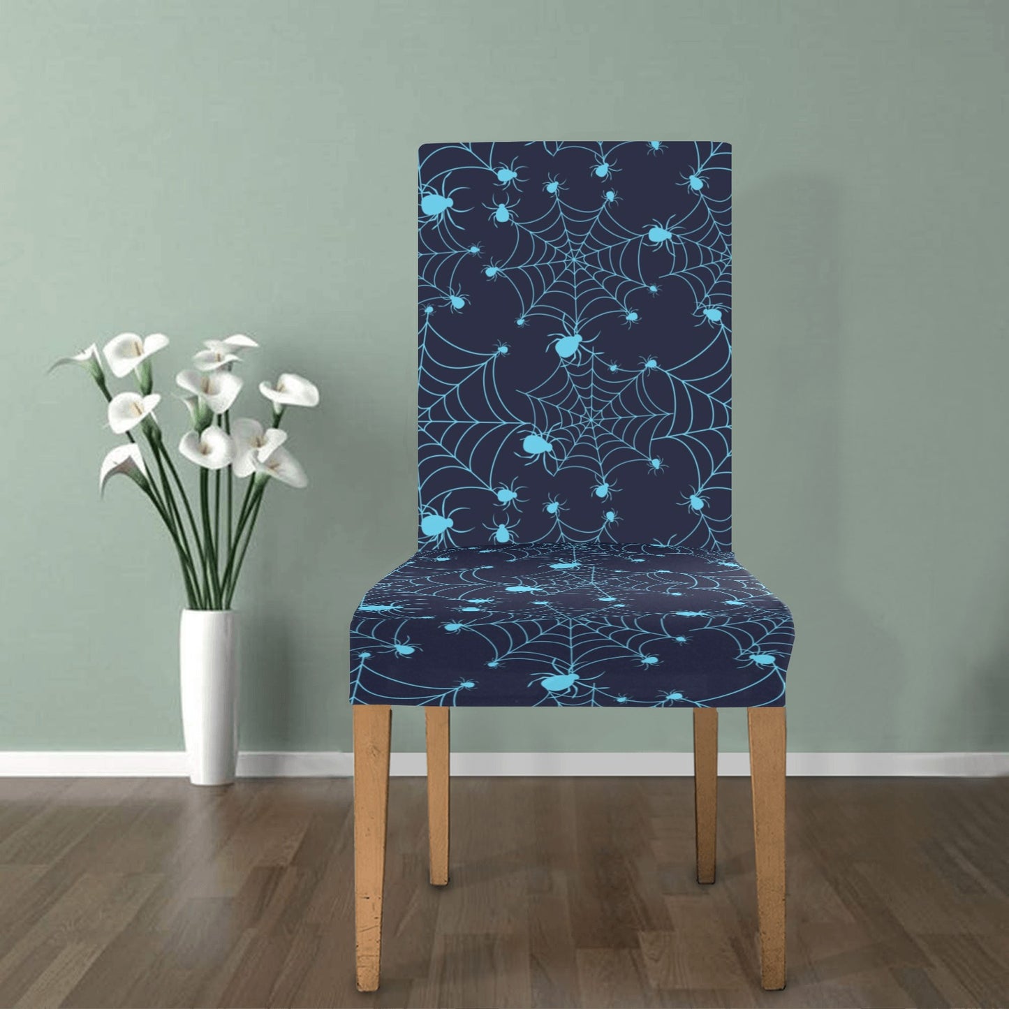 Spider Web Blue Print Design LKS304 Dining Chair Slipcover