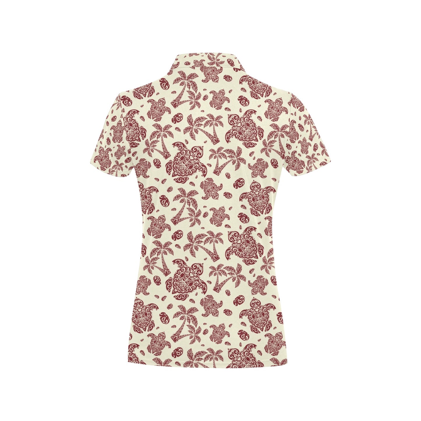 Polynesian Tattoo Turtle Themed Women's Polo Shirt