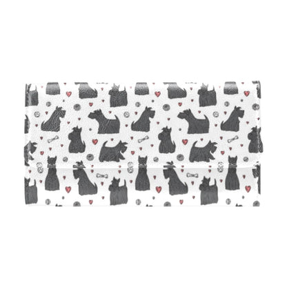 Scottish Terriers Print Design LKS3015 Women's Trifold Wallet