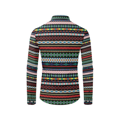 Southwest Pattern Print Design LKS302 Men's Long Sleeve Dress Shirt