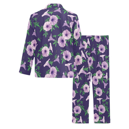 Morning Glory Pattern Print Design MG01 Men's Long Pajama Set