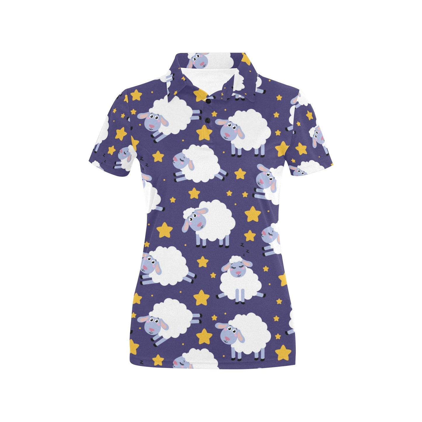Sheep Pattern Print Design 03 Women's Polo Shirt