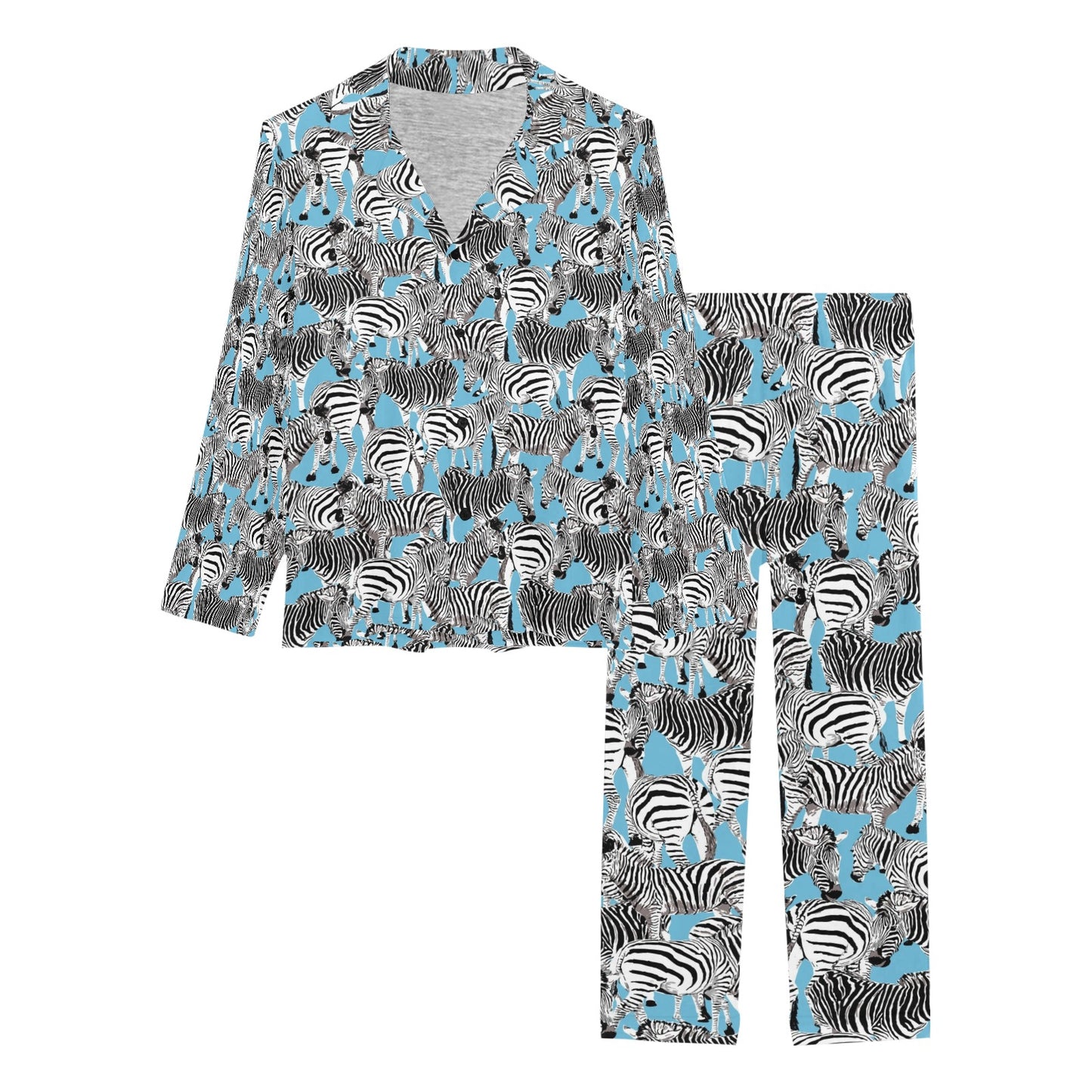 Zebra Print Design LKS305 Women's Long Pajama Set