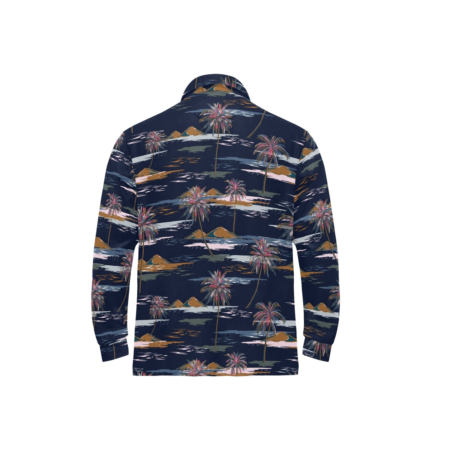Pacific island Pattern Print Design A06 Long Sleeve Polo Shirt For Men's
