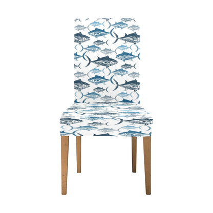 Tuna Fish Print Design LKS303 Dining Chair Slipcover