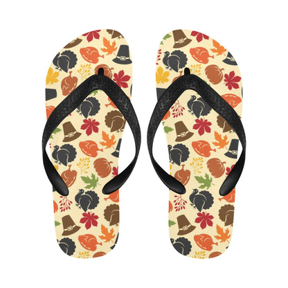 Thanksgiving Print Design LKS303 Flip Flops