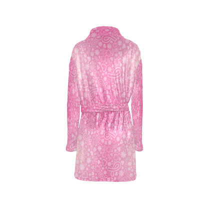 Breast cancer Pattern Print Design 02 Women's Fleece Robe
