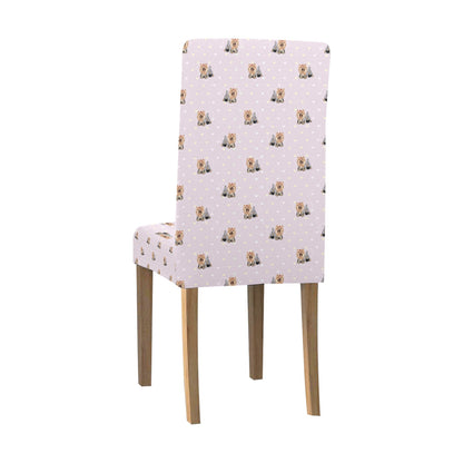 Yorkshire Terriers Print Design LKS302 Dining Chair Slipcover