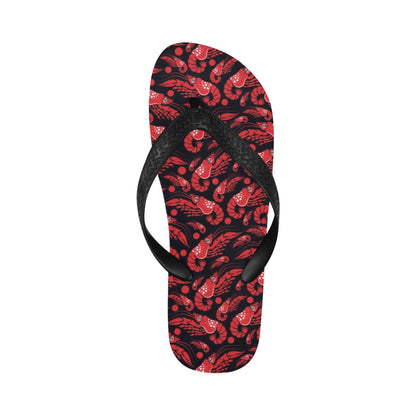 Shrimp Print Design LKS303 Flip Flops