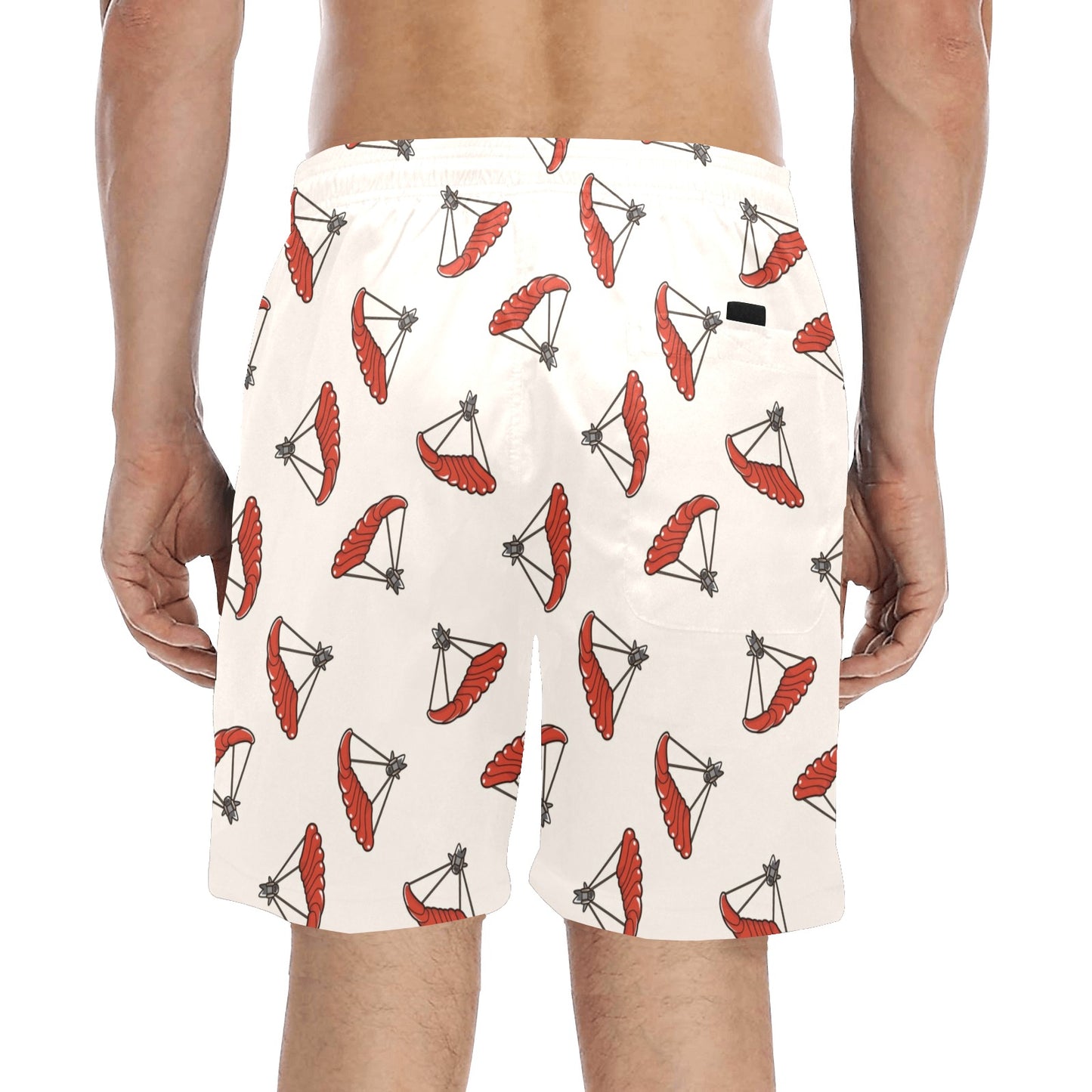 Skydiver Print Design LKS302 Men's Swim Trunks Beach Shorts