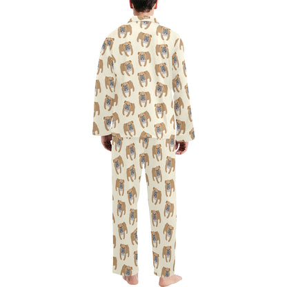 Bulldogs Pattern Print Design 01 Men's Long Pajama Set