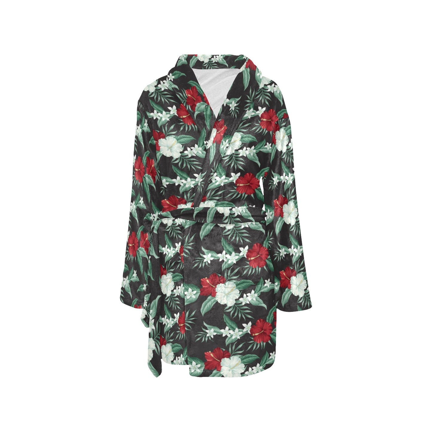 Tropical Flower Print Design LKS303 Women's Fleece Robe