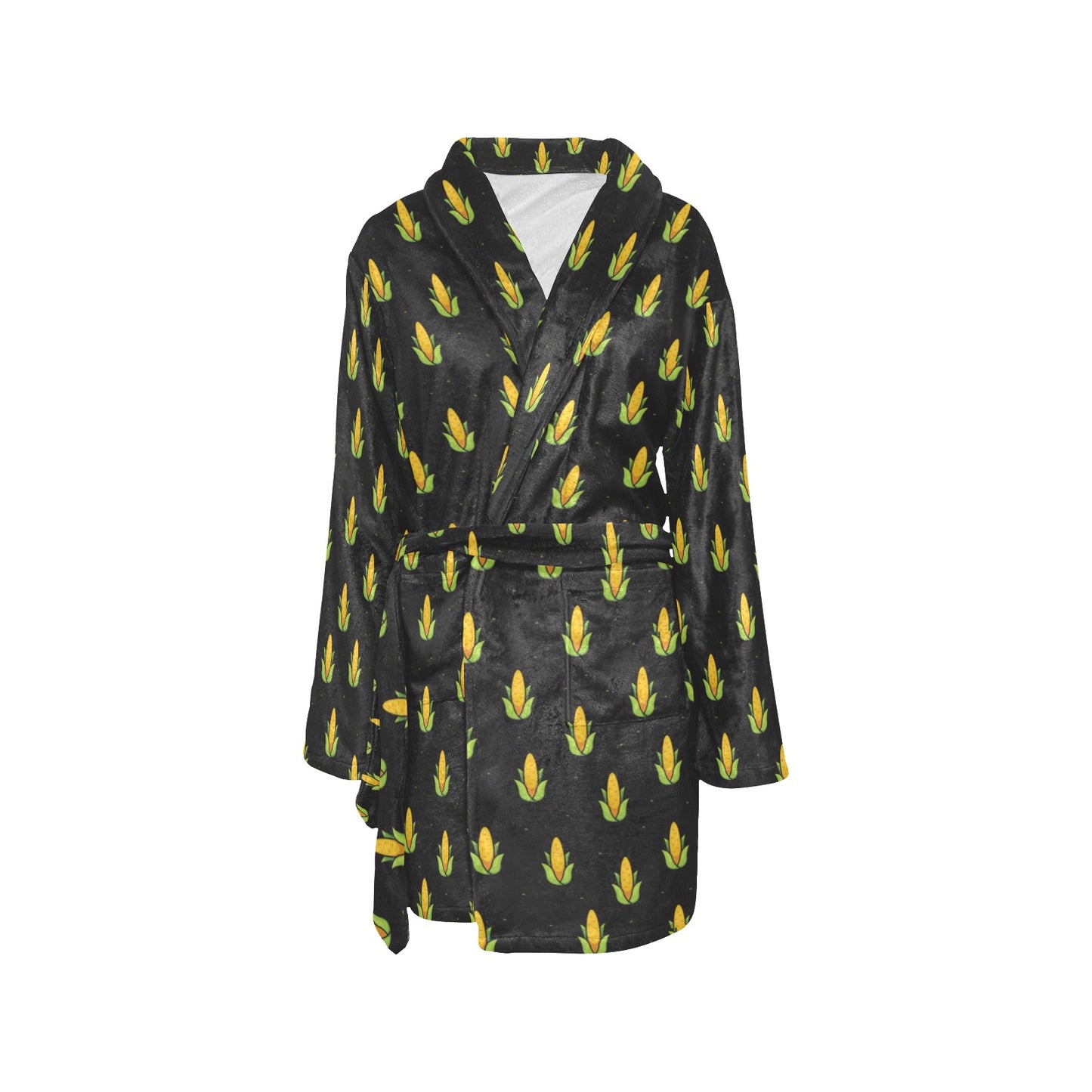 Corn Pattern Print Design 04 Women's Fleece Robe