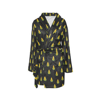 Corn Pattern Print Design 04 Women's Fleece Robe