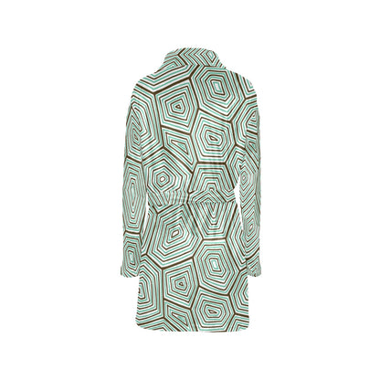 Sea Turtle Skin Print Women's Fleece Robe