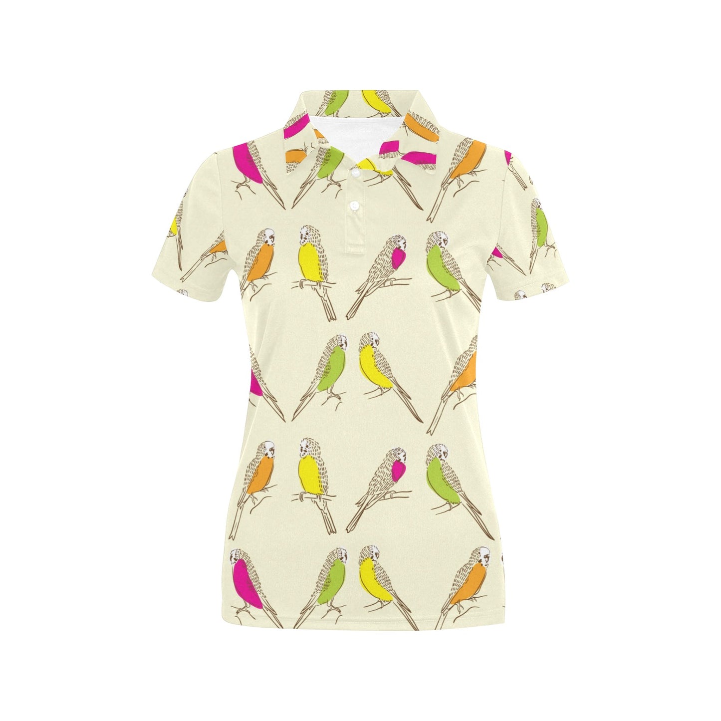Parakeet Pattern Print Design A01 Women's Polo Shirt